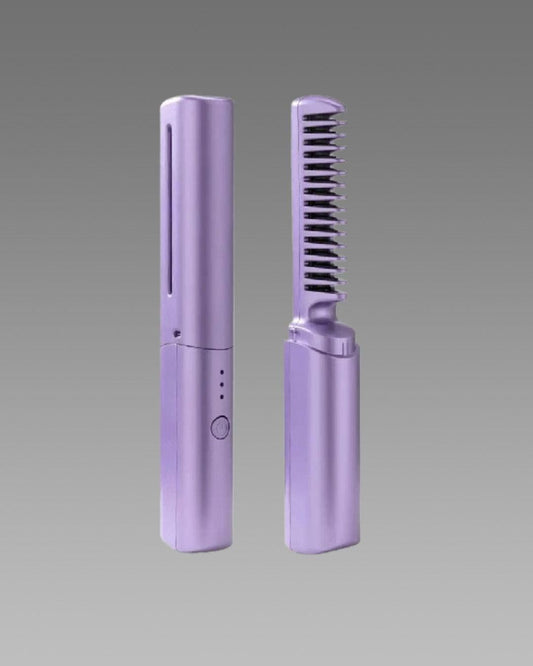 Meneflix Cordless Mini Hair Straightener Comb – Portable Rechargeable Styling Tool