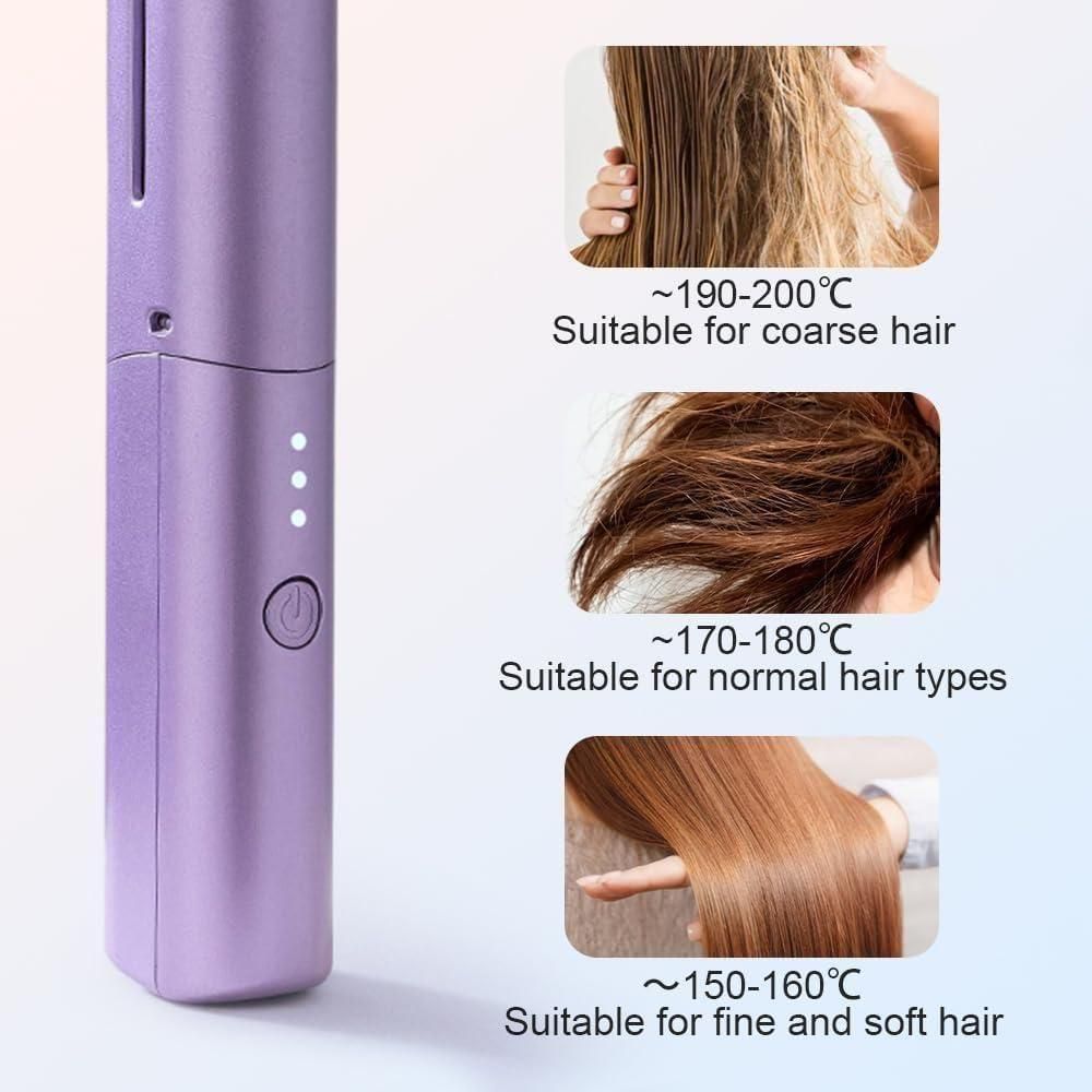 Meneflix Cordless Mini Hair Straightener Comb – Portable Rechargeable Styling Tool